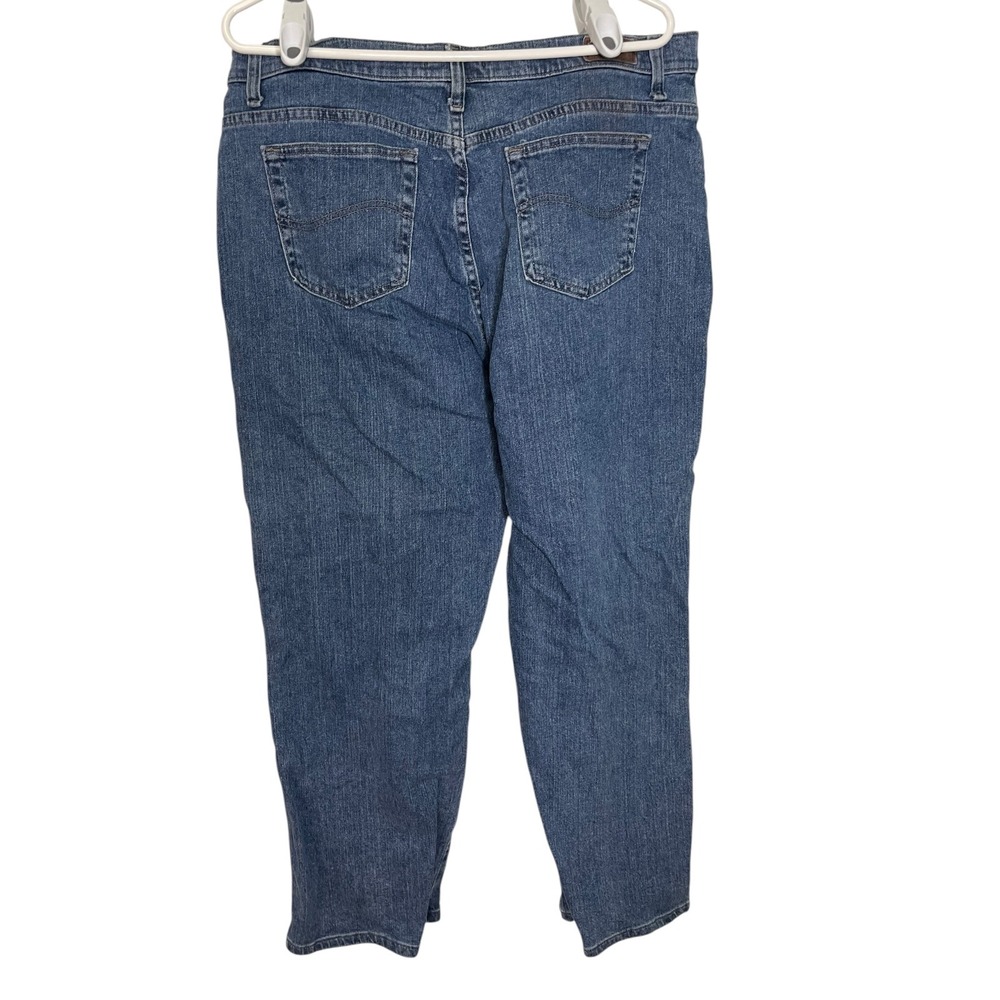 Lee 16 Short Blue Denim Relaxed Straight Leg Jeans Classic Mom Jeans Normcore - Picture 3 of 8